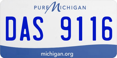 MI license plate DAS9116