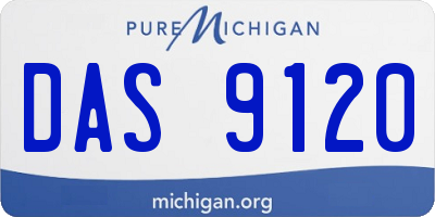 MI license plate DAS9120