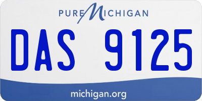 MI license plate DAS9125