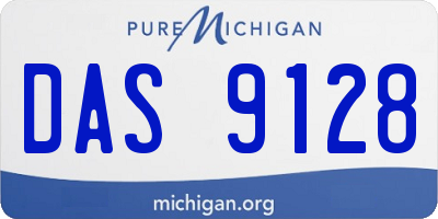 MI license plate DAS9128