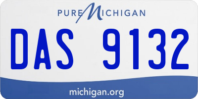 MI license plate DAS9132