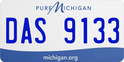 MI license plate DAS9133