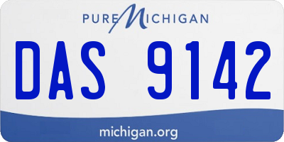 MI license plate DAS9142