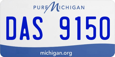 MI license plate DAS9150