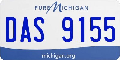 MI license plate DAS9155