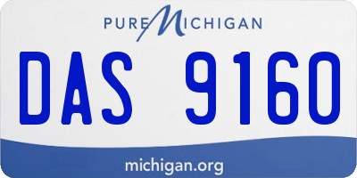 MI license plate DAS9160