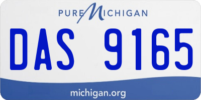 MI license plate DAS9165