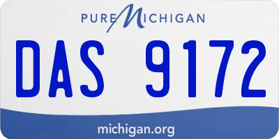 MI license plate DAS9172