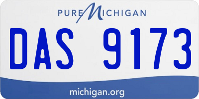 MI license plate DAS9173