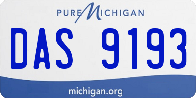 MI license plate DAS9193