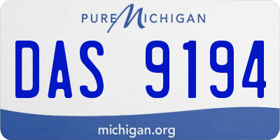 MI license plate DAS9194
