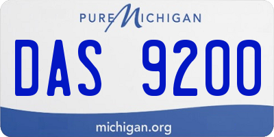 MI license plate DAS9200