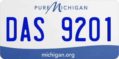 MI license plate DAS9201