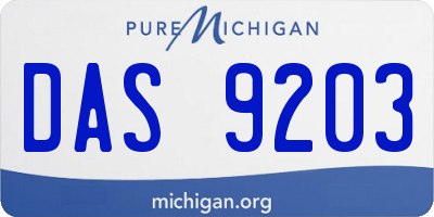 MI license plate DAS9203