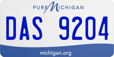 MI license plate DAS9204