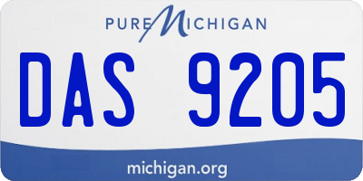 MI license plate DAS9205