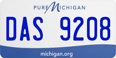 MI license plate DAS9208