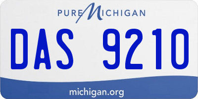 MI license plate DAS9210