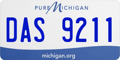 MI license plate DAS9211