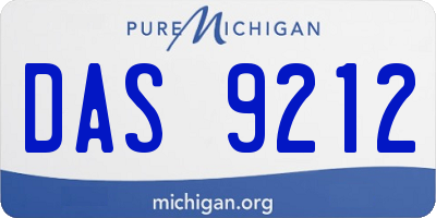 MI license plate DAS9212