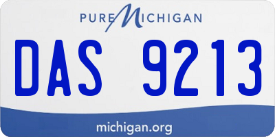 MI license plate DAS9213