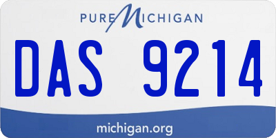 MI license plate DAS9214