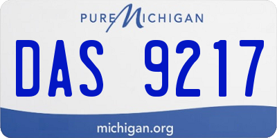 MI license plate DAS9217