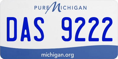 MI license plate DAS9222