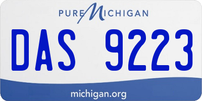 MI license plate DAS9223