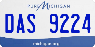 MI license plate DAS9224
