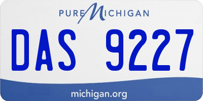 MI license plate DAS9227
