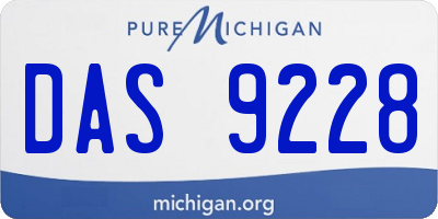 MI license plate DAS9228