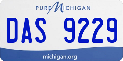 MI license plate DAS9229