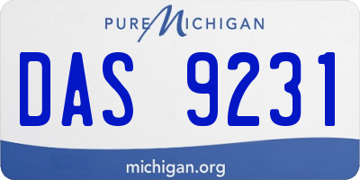 MI license plate DAS9231