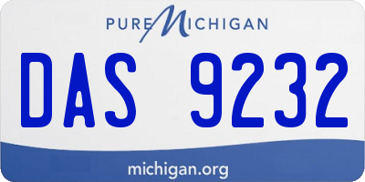 MI license plate DAS9232