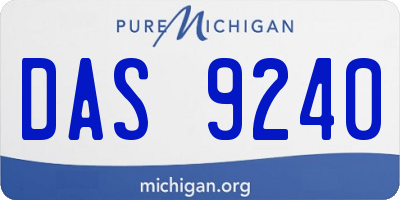 MI license plate DAS9240