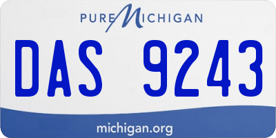 MI license plate DAS9243