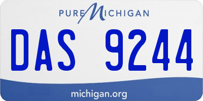 MI license plate DAS9244
