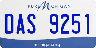 MI license plate DAS9251