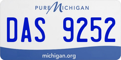 MI license plate DAS9252