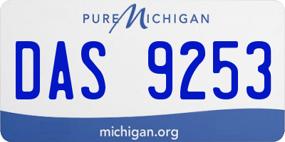 MI license plate DAS9253