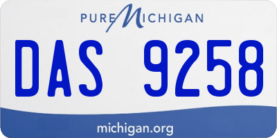 MI license plate DAS9258