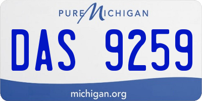 MI license plate DAS9259