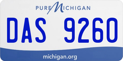 MI license plate DAS9260