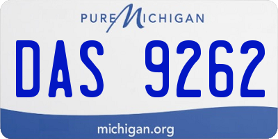 MI license plate DAS9262