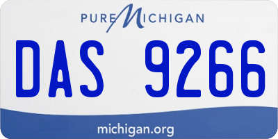 MI license plate DAS9266