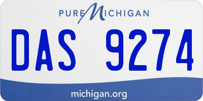MI license plate DAS9274