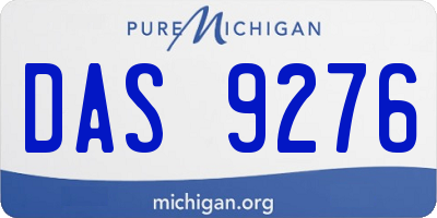 MI license plate DAS9276