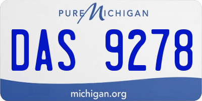 MI license plate DAS9278