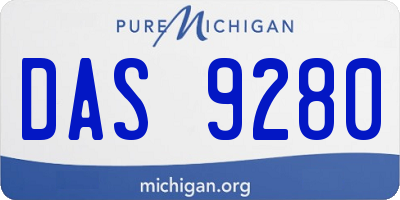 MI license plate DAS9280